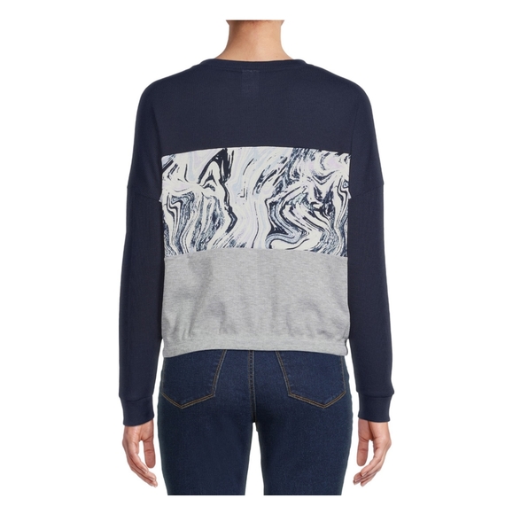 2 Juniors Color Block top shirt size 1,3 Leopard/Marble Navy/Nude/Grey - Picture 4 of 5